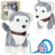 Zabawki interaktywne dla dzieci - Piesek Interaktywny na Smyczy Husky Pluszowa Zabawka Maskotka z Dźwiękiem - miniaturka - grafika 1