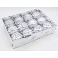 Bombki - Bombki plastikowe 8 cm srebrne 12 szt. - miniaturka - grafika 1