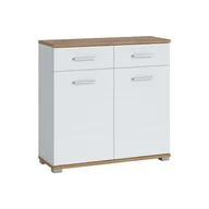 Komody - Komoda HOLG07 Hola Meble Wójcik Biały, Biel Alpejska, Dąb Wotan - miniaturka - grafika 1