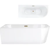 Wanny - Wanna narożna przyścienna 150 cm Intero Corsan Lewa korek klik-klak złoty - miniaturka - grafika 1