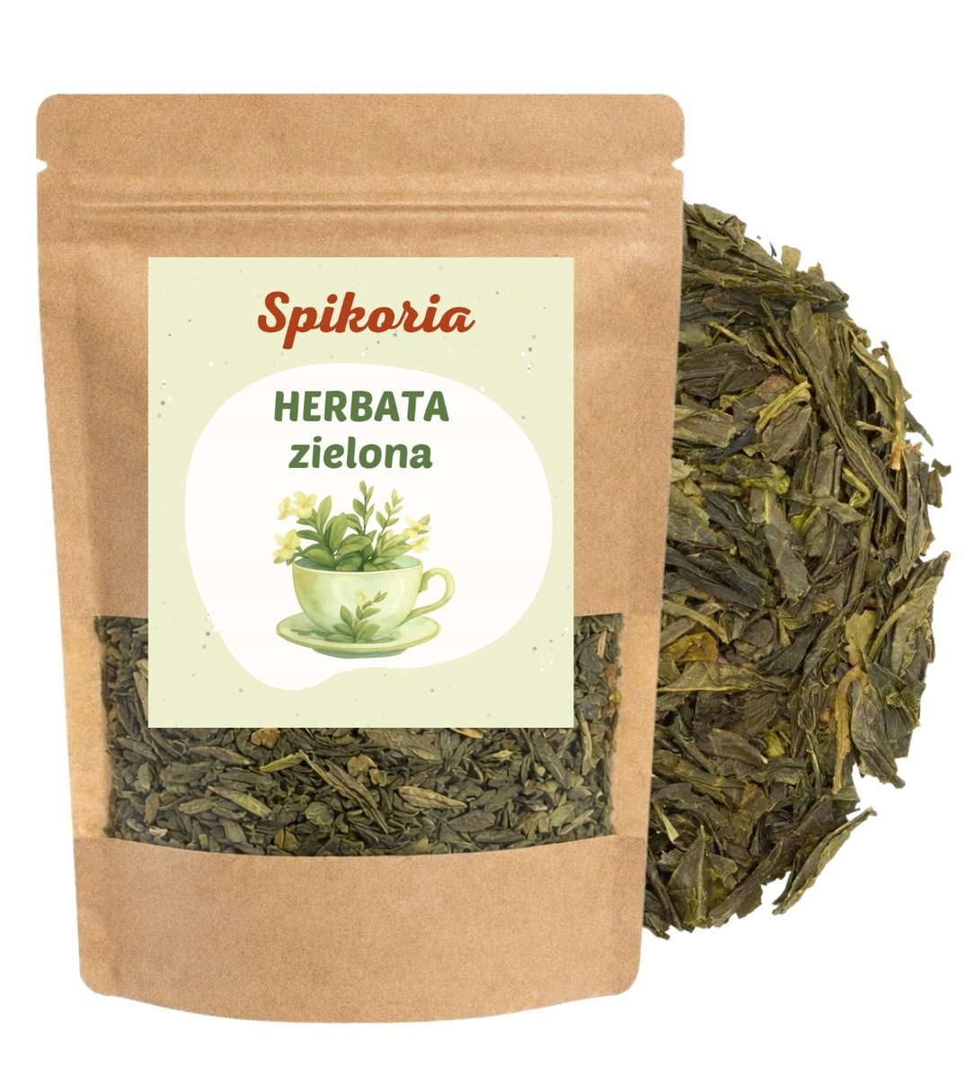 HERBATA ZIELONA SENCHA 400g Liściasta naturalna aromatyczna liść Spikoria