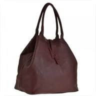 Torebki damskie - Torebka shopper bordowa pojemna skórzana XL - miniaturka - grafika 1