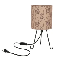 Lampy stojące - Brązowa lampka nocna z abażurem - D165-Arwen - miniaturka - grafika 1