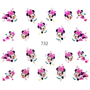Naklejki wodne na paznokcie MYSZKA MINNIE - 732 - Sztuczne paznokcie i akcesoria - miniaturka - grafika 2