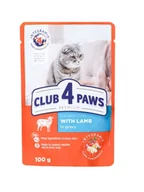 Mokra karma dla kotów - Club 4 Paws Mokra Karma Dla Dorosłych Kotów Jagnięcina W Sosie 100 g - miniaturka - grafika 1