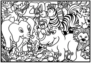 Painting Velvet Kolorowanka welwetowa, zoo - Kolorowanki, wyklejanki - miniaturka - grafika 1