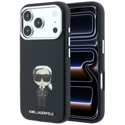 Etui KARL LAGERFELD Smooth Ikonik Sketch MagSafe do Apple iPhone 17 Pro/18 Pro Czarny