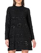 Sukienki - Superdry Damska sukienka Emb Shift Casual, czarny, XL - miniaturka - grafika 1