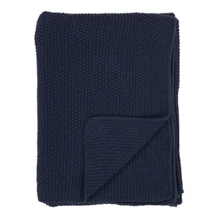 Koc Santos, bawełna z recyklingu, ciemnoniebieski 130x170 cm - Koce - miniaturka - grafika 1