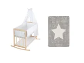 Łóżeczka i kojce - Roba Zestaw Łóżeczko niemowlęce 4 w 1 z kocykiem niemowlęcym 70 x 100 cm - miniaturka - grafika 1