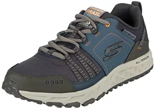 Skechers Męskie trampki Escape Plan, Granatowa skóra siateczkowa pomarańczowa wykończenie, 39 EU - Trampki męskie - miniaturka - grafika 1