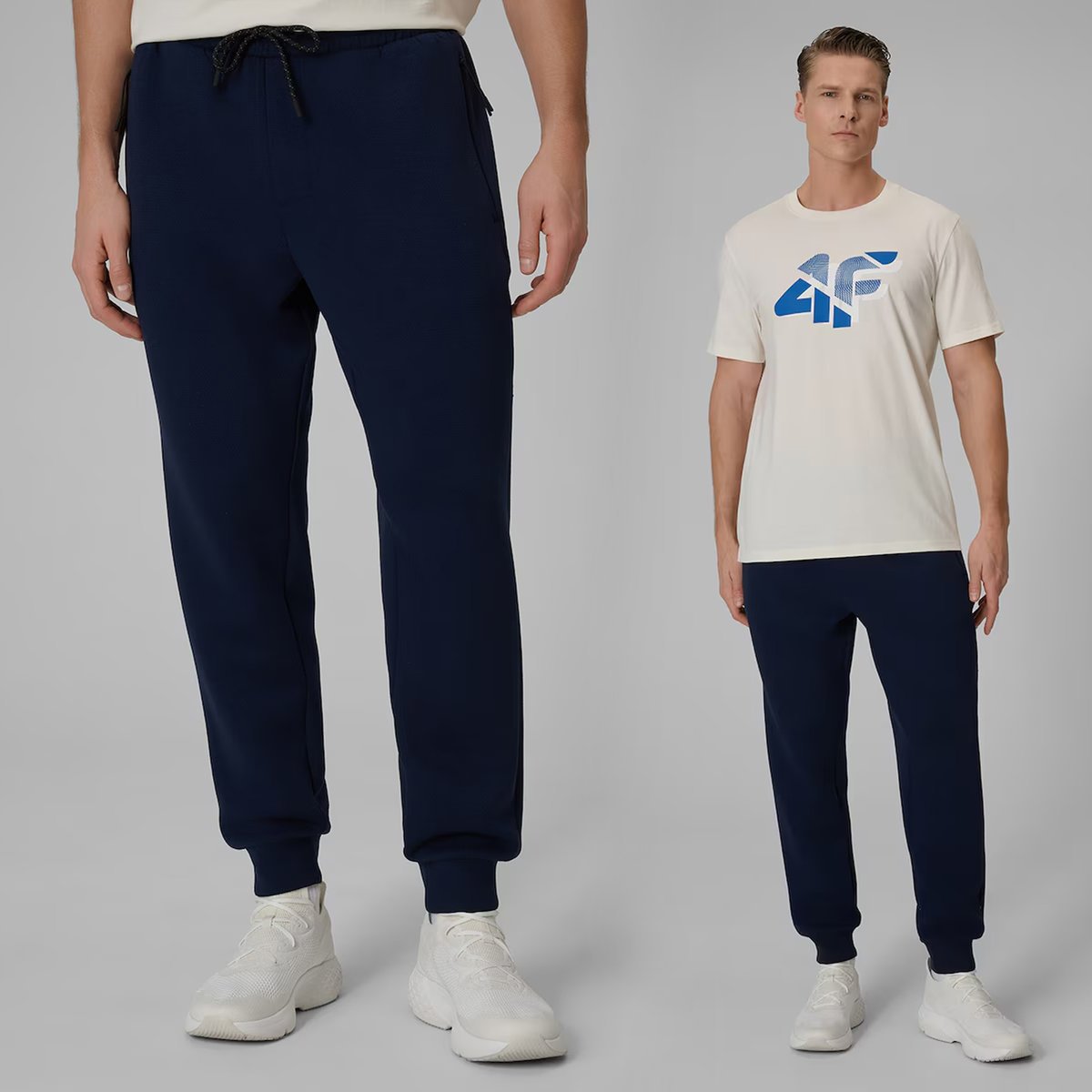 Spodnie Dresowe Męskie 4F Dresy Sportowe Joggery Czarne 4FWSS26TTROM1443 M
