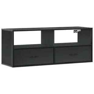 vidaXL Szafka pod TV czarna 100x31x39,5 cm materiał drewnopochodny i metal - Szafki RTV - miniaturka - grafika 1