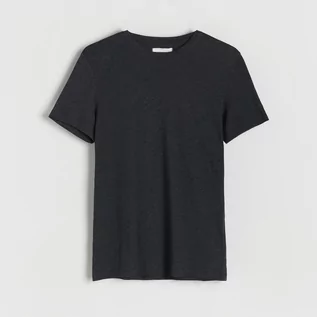 Koszulki męskie - Reserved T-shirt slim - Czarny - grafika 1