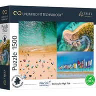 Puzzle - Trefl Prime - Puzzle UFT Aerial Mindblow: Waiting for High Tide - 1500 Elementów, Najgrubsza Tektura, BIO, EKO, Krajobraz z Lotu Ptaka, Kolaż, Plaża, Wakacje, Rozrywka dla Dorosłych i Dzieci od 12 Lat 26192 - miniaturka - grafika 1