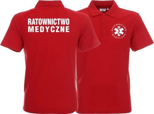 Promostars LPP - Koszulka Polo męska RATOWNICTWO MEDYCZNE czerwona