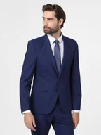 Garnitury - Finshley & Harding Męska marynarka od garnituru modułowego Mężczyźni Slim Fit niebieski jednolity, 90 - miniaturka - grafika 1