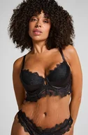 Biustonosze - Hunkemöller Zoe Padded Longline Underwired Bra Czarny - miniaturka - grafika 1