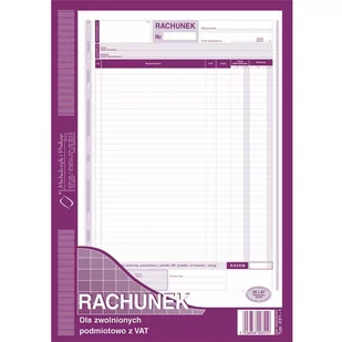 Michalczyk&Prokop Rachunek A4 Dla Zwol. Z Vat - Druki akcydensowe - miniaturka - grafika 1
