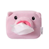 Organizery na łóżeczko - Samochodowy Organizer Pudełko na Chusteczki z Zapięciem Pluszowy Świnka - miniaturka - grafika 1