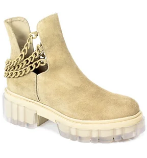 Botki Karino 3954-001P Beż Wel - KARINO - Botki damskie - miniaturka - grafika 1