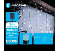 Lampy ogrodowe - Aigostar - LED solarny łańcuch świąteczny 100xLED, 8 funkcji, IP65, zimna biel - miniaturka - grafika 1