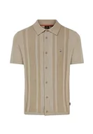 Koszulki męskie - Merc of London Elsted Męska koszulka polo z dzianiny w kolorze beżowym, X-Large, beżowy, XL - miniaturka - grafika 1