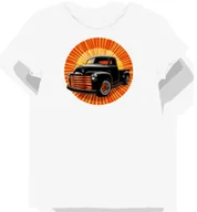 Koszulki i topy damskie - Koszulka damska biała z nadrukiem klasycznej ciężarówki L - miniaturka - grafika 1