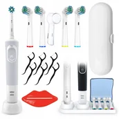 Szczoteczki do zębów - Oral-B Vitality 100 Biała + 4 Zam. Prec. + Etui Białe + Osłonka + Podstawka Z Klapką - miniaturka - grafika 1
