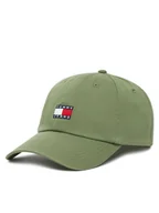 Czapki męskie - Tommy Jeans Czapka z daszkiem Tjm Heritage 6 Panel Cap AM0AM12020 Zielony - miniaturka - grafika 1