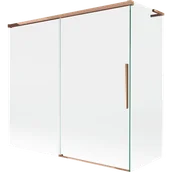 Parawany nawannowe - Mexen Rox L parawan nawannowy 2-skrzydłowy rozsuwany 170 + 70 x 150 cm, transparent, różowe złoto - 8C9L-170-070-60-00 - miniaturka - grafika 1