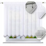 Firany - Firana gotowa cyrkonie prosta 160x400 krótka firany gładkie do salonu - miniaturka - grafika 1