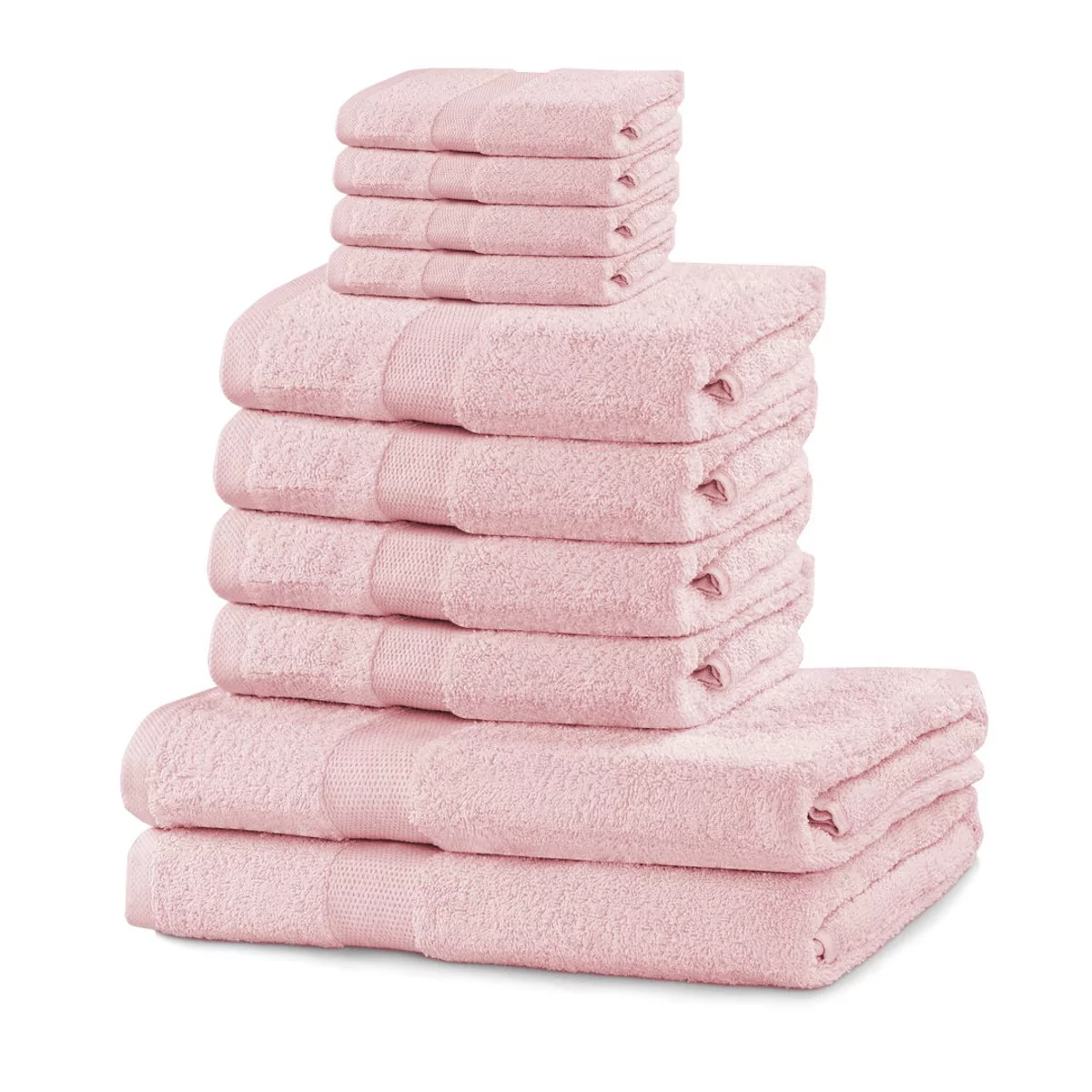 DecoKing DecoKing - Komplet Ręczników Bawełnianych Pudrowo różowy MARINA GŁADKIE - 2*70x140+4*50x100+4*30X50