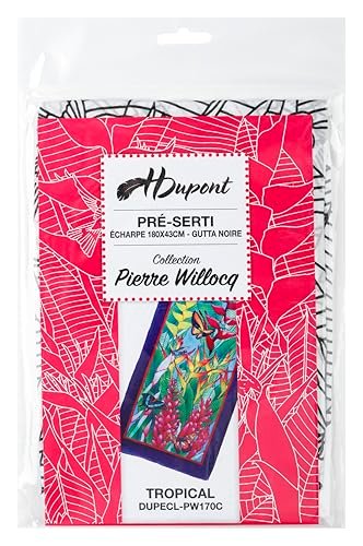 H Dupont DUPECLPW170C - 100% jedwab szalik - 180x43cm Tropikalny