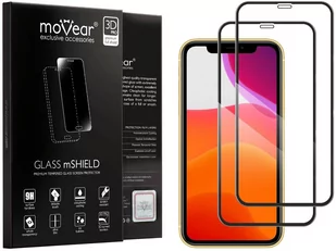 movear 2 szt. Szkło Hartowane 3D PRO na Apple iPhone 11 na Cały Ekran, 9H GLASS mSHIELD Czarny A0I11G3EXG13FBK2 - Szkła hartowane na telefon - miniaturka - grafika 1