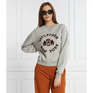 Bluzy damskie - Tommy Hilfiger Bluza MDN REG VARSITY FLOCK | Regular Fit - miniaturka - grafika 1