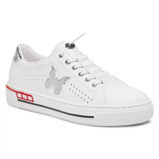 Sneakersy damskie - Sneakersy Białe L8857-80 White (RI99-a) Rieker - grafika 1