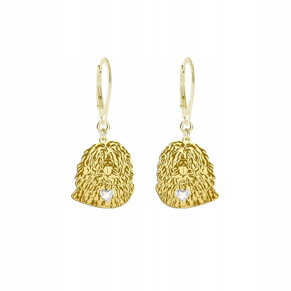 Kolczyki Złote z psem Puli 925 Biżuteria Kobiety na Biglu GRAWER GRATIS