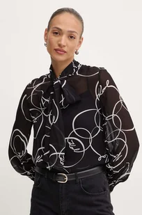 Karl Lagerfeld bluzka damska kolor czarny wzorzysta 245W1604 - Bluzki damskie - miniaturka - grafika 1