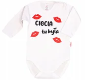 Body dla niemowląt - BODY NAPIS nadruk CIOCIA TU BYŁA r 68 KLEKLE - miniaturka - grafika 1