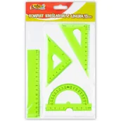 Przybory szkolne - Komplet kreślarski z linijką 15cm zielony PENMATE - miniaturka - grafika 1