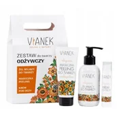 Żele do mycia twarzy - VIANEK Zestaw do twarzy Odżywczy (Żel myjący, 150ml + Maseczka-peeling, 70g + Krem pod oczy, 15ml) - miniaturka - grafika 1