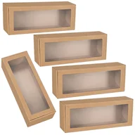 Zestawy upominkowe - Prostokątne pudełko fasonowe z okienkiem, pudełko prezentowe 40x15x10 cm x5 - miniaturka - grafika 1