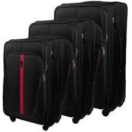 Walizki - Zestaw 3 Walizek Miękkich z Codury (XL+M+S) Czarny - miniaturka - grafika 1