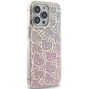 Oryginalne Etui IPHONE 13 PRO MAX Hello Kitty Hardcase IML Gradient Electrop Crowded Kitty Head (HKHCP13XHCHPEP) różowe - Etui i futerały do telefonów - miniaturka - grafika 4