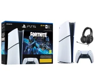 Konsole Playstation - Sony PlayStation 5 Digital Slim D Chassis (PS5 1TB Zestaw Fortnite Cobalt + Słuchawki LucidSound LS10P) - miniaturka - grafika 1