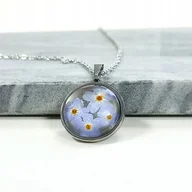 Naszyjniki - Naszyjnik niezapominajka unikat prezent kwiaty - miniaturka - grafika 1