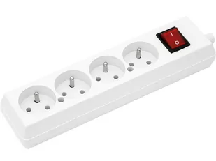 LEDart jonex przenośne czterokrotne 16A 2P+Z 250V z wyłącznikiem białe GN-470WS GN-470WS - Gniazdka elektryczne - miniaturka - grafika 1