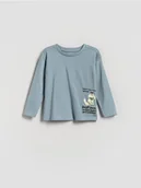 Bluzki dla niemowląt - Reserved - Bawełniany longsleeve - niebieski - miniaturka - grafika 1