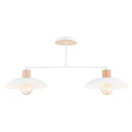 Lampy sufitowe - Kobe lampa sufitowa 2xE27 biała/jasne drewno 1319/2 - miniaturka - grafika 1